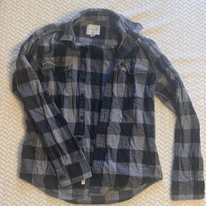 American Eagle Outfitters Black and Gray Checkered Shirt